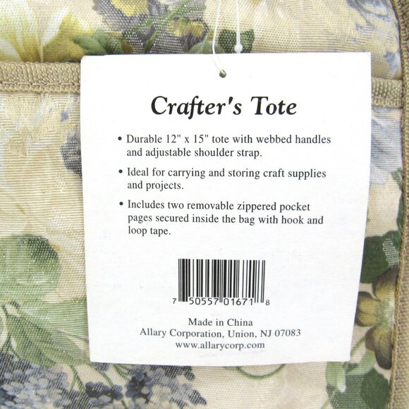 Allary Craft & Sew Blue Flower Print Storage Carryall Case Bag New with Tag - Picture 11 of 11